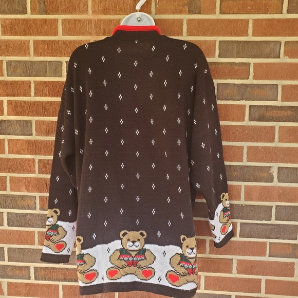 Classic Elements Large Womens Teddy Bear Toy Store Christmas Xmas Ulgy Sweater - Picture 5 of 7